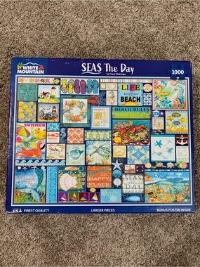 WHITE MOUNTAIN 1000 PIECE JIGSAW PUZZLE - SEAS THE DAY - COMPLETE 1912 2025 USA